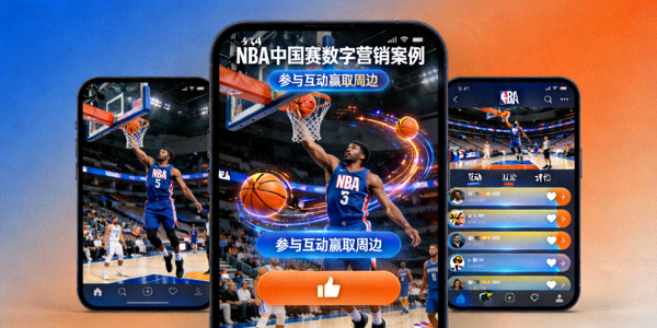 NBA中国赛数字营销案例 - 社交媒体互动屏幕展示篮球主题内容